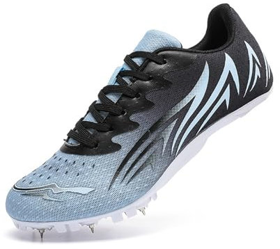 Leichtathletik-Spike-Schuhe Herren Damen,8 Spikes,rutschfeste Turnschuhe,Atmungsaktiv und bequem,Leichte Professional Sportschuhe,Austauschbare Spikes,Wettkampf-Lauftraining Weitsprung Sneaker