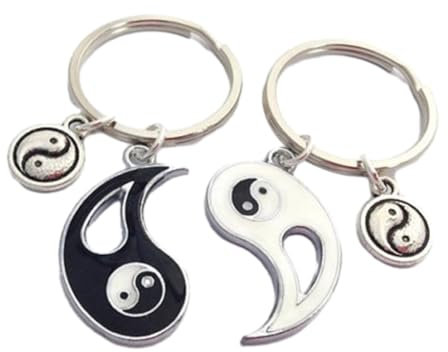 Bydezcon Porte-clés Yin Yang polyvalent pour femme, ensemble de porte-clés Yin Yang élégant, porte-clés Yin Yang pour couples, Tel que montré