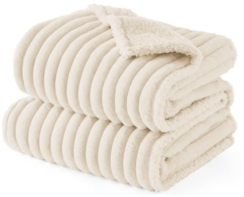 BEDSURE wasserdichte Hundedecke - 102 x 127 cm Hundedecke waschbar für große Hunde, Haustier Decke flauschig und weich, Schutzdecke Hundesofa, Decke für Hunde, Creme