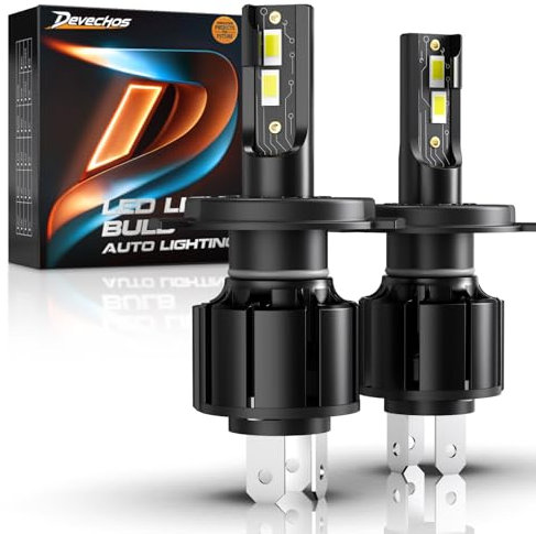 DeveChos H4 LED Lampadine per Auto: HB2 9003 LED Faro 55W Abbagliante Anabbagliante Sostituire Alogeno/Xeno,12000LM 6000K Bianco