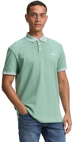 TOM TAILOR Piqué Poloshirt mit Stretch, Dove Blue White Two Tone Pique, XS