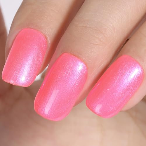 TUTUYU Hot Pink Pearl Gel Nail Polish for Manicure Salon or DIY Nail Art At Home - 12ml UV/LED Soak off Pearly Hot Pink Gel Polish for Women Girls