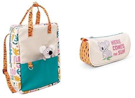 NICI 2-er Bundle Rucksack mit Kuscheltier Koala 34x24x10cm & Mäppchen Koala 21x7x10,5cm