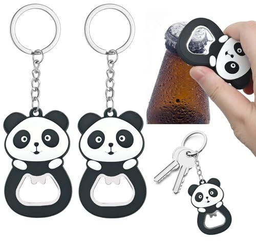 Bottle Opener Keyring, Adorable and Functional Beer Bottle Opener Panda Bottle Openers Gifts for Men Boys Teenagers