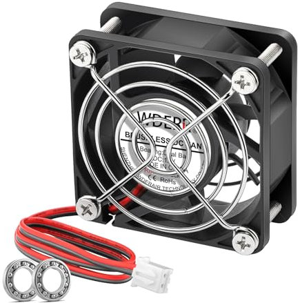 WDERAIR DC 60mm x 25mm 12V High Speed 4500RPM Brushless Fan-Rage Sphere 2P XH2.54 for Replacement Case Cooling (RS6025-DBB)