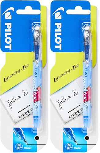 PILOT Laundry Tec Fabric Marker 1.0 mm Tip - Black, Single Pen (Pack of 2)