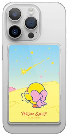elago | LINE Friends 2025 Yellow Sally Kollektion – Magnetischer PC-Kartenhalter kompatibel mit MagSafe für iPhone 16, 15, 14, 13, 12 Serien [Offizielles Merchandise]