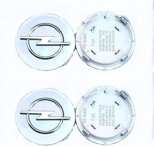 TGYHUJIK 4pcs Für Opel Corsa-C Corsa-D Corsa-E Corsa-F Auto-Radkappen Radkappen Sonnenschutz- und wasserdichtes Zubehör,Silver-60mm