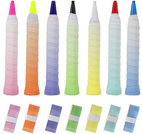 7 Pièces Ruban de Raquette Grip Surgrip Tennis Grip Raquette Badminton Surgrip Badminton Ruban Adhésif pour Raquette de Tennis Overgrip Antidérapant Grip Tape Pour Raquette de Badminton et de Tennis