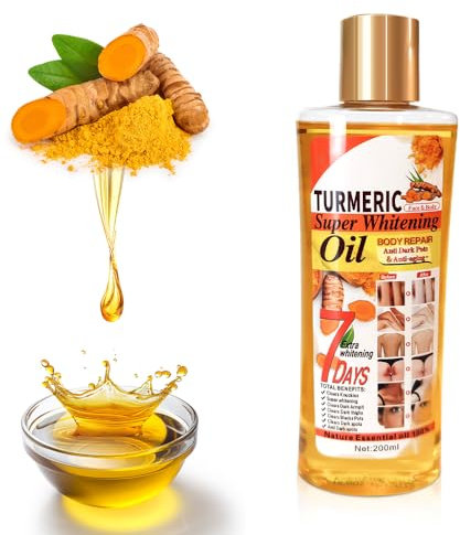 Kurkuma Body oil, 2025 Neuest Ätherisches Kurkumaöl, Premium Natürliches, Pflegendes Haut- und Körpermassageöl, körperöl für Haut, Haarpflege, Gesicht, Massage (1)