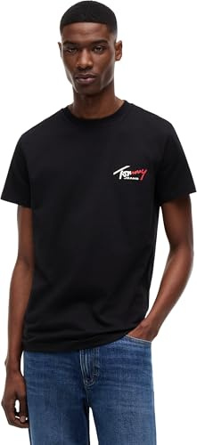 Tommy Jeans Herren TJM Slim Sign Chest Ss Tee EXT Dm0dm22538 S/S T-Shirt (1er Pack)