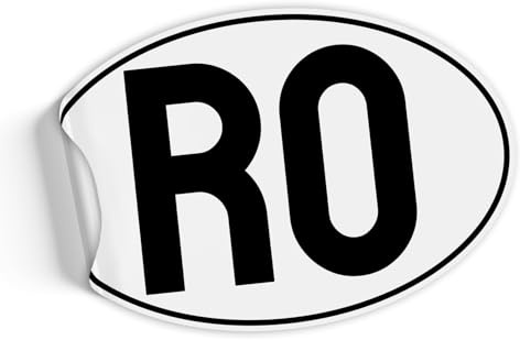 Finest Folia Länderkennzeichen Aufkleber 17,5x11,5cm nach DIN Norm Zertifiziert Kennzeichen Sticker für Auto LKW Wohnmobil Wohnwagen selbstklebend wetterfest R226 (33 Rumänien)