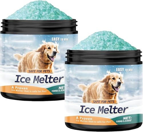 Pet Safe Ice Melt Safe for Concrete, Snow Salt Ice Melt Pet Friendly, Effectively Melt Ice and Snow for Driveway Sidewalk Concrete Road Garden (2PC)
