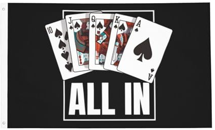 Poker Royalsh Flagge, 90 x 150 cm, doppelseitig, für den Außenbereich, Garten tion, Banner mit Messingösen, fü