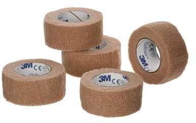 3M Coban Selbstklebende Wickelfolie, 2,5 cm x 4,5 m, 5 Rollen, Hellbraun