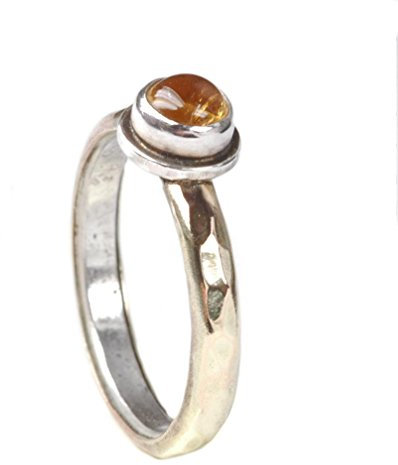 Tiljon Bicolor Citrin Ring 925er Silber mit 375er Gold Größen 64 (20.4)