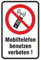 Schild 20 x 30 cm Mobiltelefon Telefon nutzen verboten Aluverbund 3 Größen