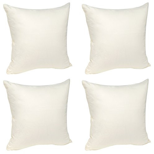 WOLTU® 4X Kissenbezug Kissenhülle Baumwolle mit Reissverschluss, 4er Set Sofakissen Dekokissen Kopfkissen Hülle Bezüge Bezug, 30x30 cm, Crème