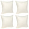WOLTU® 4X Kissenbezug Kissenhülle 100% Baumwolle mit Reissverschluss, 4er Set Sofakissen Dekokissen Kopfkissen Hülle Bezüge Bezug, 30x30 cm, Crème