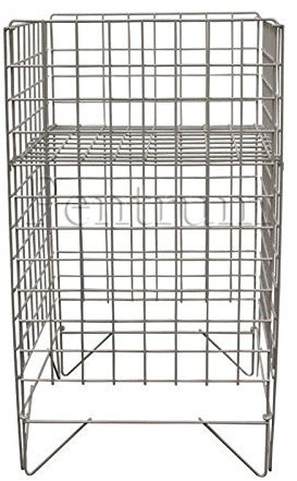Pentrum Medium White Square Dump Wire Metal Bin Storage Basket Shop Market Display