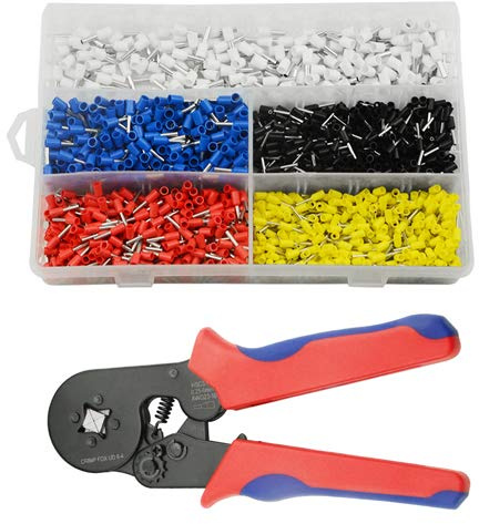 WMYCONGCONG 1800 PCS Ferrule Crimping Tools Set, Wire Ferrules Kits, Wire Terminal Ferrules Crimp Connector Electrical Cable Pin Cord End Terminal 14-24 AWG with AWG23-7 Crimping Tool Set