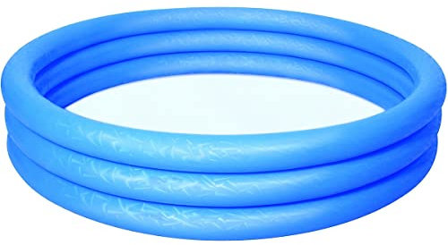 Bestway Planschbecken Kinderpool Pool 3-Ring Embossing (183 x 183 x 33 cm (Blau))