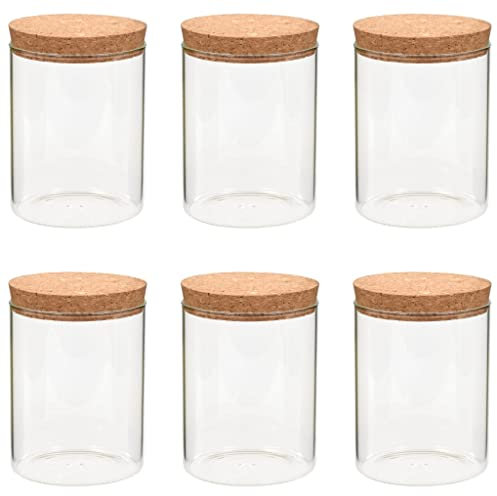 vidaXL 6X Vorratsglas mit Korkdeckel Vorratsgläser Korkengläser Gewürzgläser Vorratsdosen Glasbehälter Korkenglas Gewürzdosen Gewürzglas 650ml