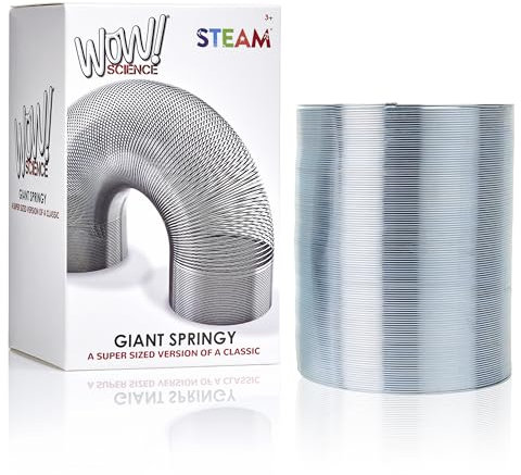 POPULAR SCIENCE Giant Springy Large Metal Coiled Helix Toy, Silver
