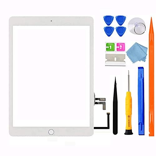 JPUNG Screen Replacement for iPad 5 (5th Gen 2017 Released) 9.7, Only for 5th Generation A1822 A1823, Touchscreen Glass Digitizer with Home Button, Full Repair Kit