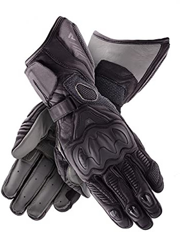 REBELHORN Rebel Lady Leder Motorradhandschuhe für Frauen Protektoren Hartes Handgelenk und Fingerabdeckung Belüftung Flexible Elemente Touchscreen Friendly Pads