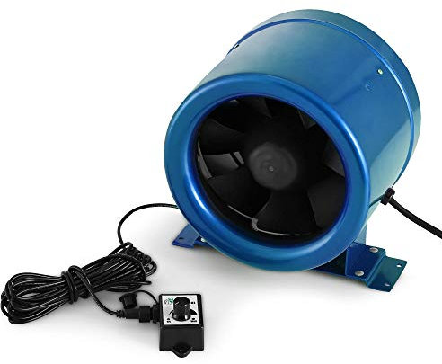 SLRMKK 6inch (150mm) Inline Duct Fan, Hyper Digital Mixed Flow Extractor Hydroponic Duct Fan With3000RPM W/Speed Controller Exhaust Blower Extractor Fume Ventilation Fire Protection Waterproof