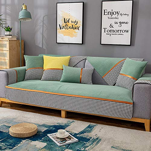 Couch überzug schonbezug Couch schonbezug Sofa Couch Decke,L-förmiger Stoff Schnittsofaschild,Ecksofabezüge für Ledercouch,hocheffiziente rutschfeste Sofasitzbezüge-Grün_45 * 45cm Kissenbezug