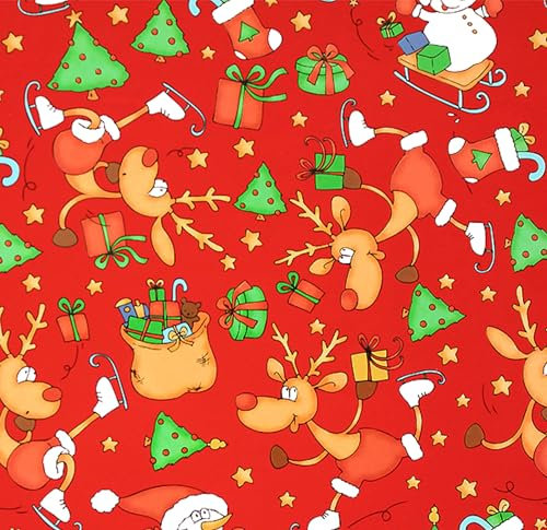 STAR Geschenkpapier 70cm x 2m Rolle Weihnachtspapier Rentier Rudolph