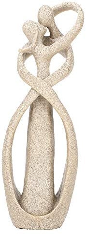 Jenngaoo Sandsteinstatue, handgefertigte Sandstein Kuss Liebhaber Paar Statue stilvolle Skulptur Statue für Liebe & Zuneigung - Deko Figur, 21.5cm hoch