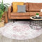 FRAAI | Home & Living Teppich Vintage Rund - Lago Rot Rosa - Baumwolle, Polyester - Flachgewebe - Vintage - Orientalisch - Wohnzimmer, Esszimmer, Schlafzimmer - Carpet
