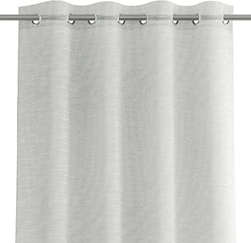 AmeliaHome Gardine 140x270 cm 1 St. Vorhang halbtransparent Ösen Ösenschal Trossa Grau