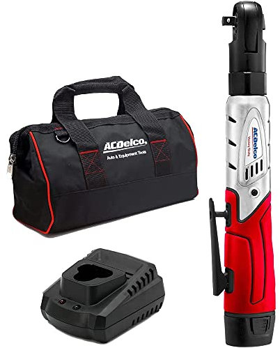 ACDelco ARW1208P Lithium-Ion 12V (10.8V) 3/8” Electric Heavy Duty Cordless Ratchet Wrench Set Power Tool Kit | Tool Set Includes Battery Pack, Charger & Protective Carry Case