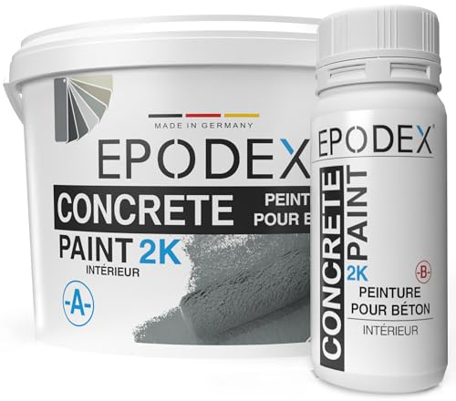 EPODEX 2K Peinture béton, résine époxy sol - 3,6kg - Taupe | Peinture sol garage epoxy, Imperméable, Intérieure, Cave, garage, atelier - suffit pour 2 couches sur 9m²