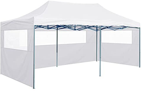 Gecheer Faltpavillion Profi-Partyzelt Pop-Up-Pavillon Gartenzelt Mit 4 Seitenwände mit transparenten Fenstern,Pop-Up-Partyzelt Faltzelt Dach aus 600D Oxford-Gewebe mit PVC-Beschichtung,Größenauswahl