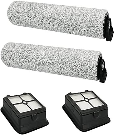 Rouleau de rechange BAMBOOST et filtre HEPA pour aspirateur sans fil Tineco iFloor 3 / Floor One S3 (2 filtres HEPA + 2 rouleaux de brosse principale) pack de 4 pièces au total