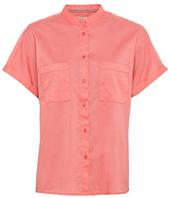 camel active Damen Baumwollbluse mit Stehkragen