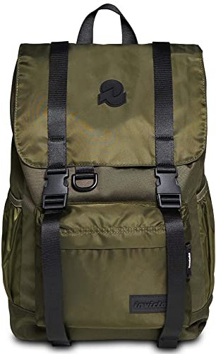 INVICTA Rucksack - CHAT, Army Green - 15,6 Zoll PC-Tasche - Studium, Büro und Freizeit - Öko-Materialstoff - für Männer und Frauen
