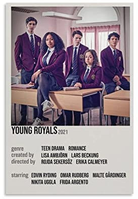 BBZL Young Royals Drama Poster Leinwand Kunst Dekoratives Gemälde Bild Druck Modern Familie Junge Mädchen Schlafzimmer Wohnzimmer Dekoration Wanddekoration Poster 50 x 75 cm