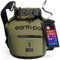 Earth Pak Dry Bag – Wasserdichter Packsack mit Reißverschluss Tasche, Schultergurt und wasserfester Handyhülle – Ideal beim Kajak Fahren, Camping, Angeln, Bootfahren und Rafting (Grün, 5L)