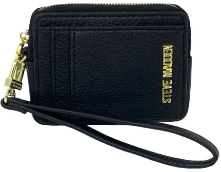 Steve Madden Bpipper Kartenetui mit umlaufendem Reißverschluss, Schwarz, Einheitsgröße