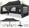 COBIZI Tonnelle 3x6m Tente Pliante Tonnelle de Jardin avec 6 Parois 2.0, Latérales Tente Réception Pavillon Pliable, Robuste, Protection UV, Imperméable, Fête, Livré avec Sac de Transport(Noir)