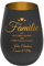 Windlicht mit Gravur Familie - personalisierbar mit Namen - Außen Schwarz/Innen Gold - Höhe 12 cm - Teelichthalter Kerzenhalter Vornamen Familienmitglieder
