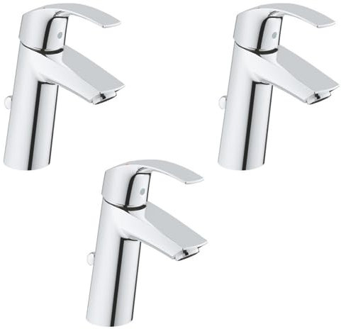 GROHE Lot de 3 Mitigeurs lavabo Eurosmart taille M