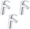 GROHE Lot de 3 Mitigeurs lavabo Eurosmart taille M