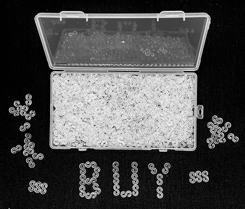 JUWANTU S Clips Rubber Band Clips,600Pieces Clear S Clips,Rubber Bands Bracelet Kit S Clips Plastic Band Clips Connectors Refills Kit Clip for Loom Bracelets DIY Making